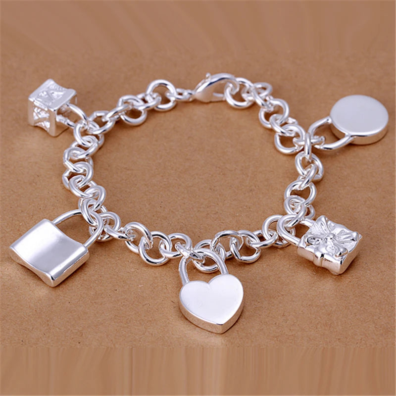 Pulsera Eslabones Charms plata 1 ley 925