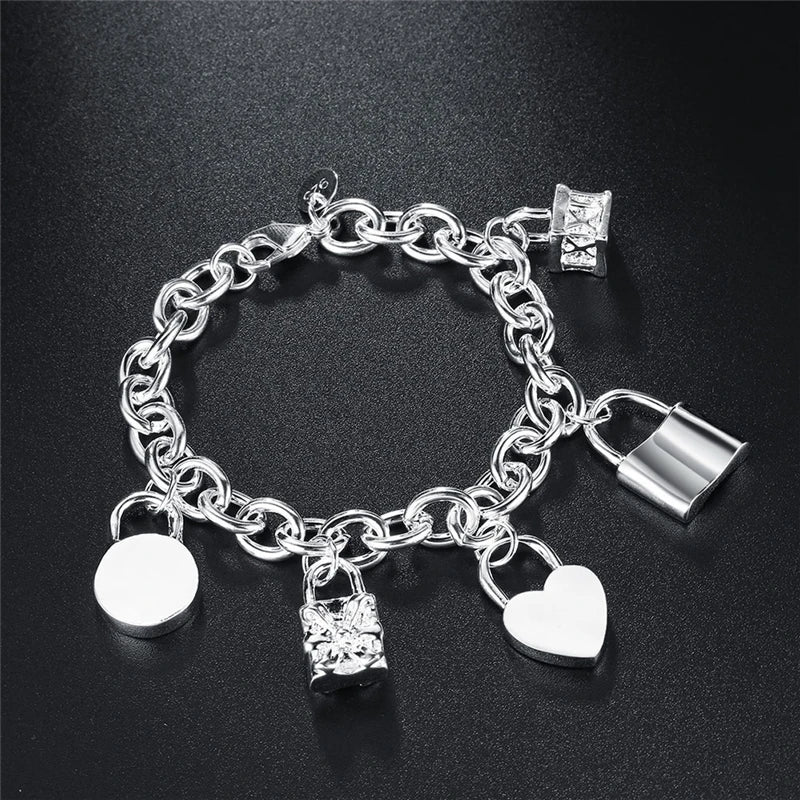 Charms Gliederarmband Sterling Silber 925