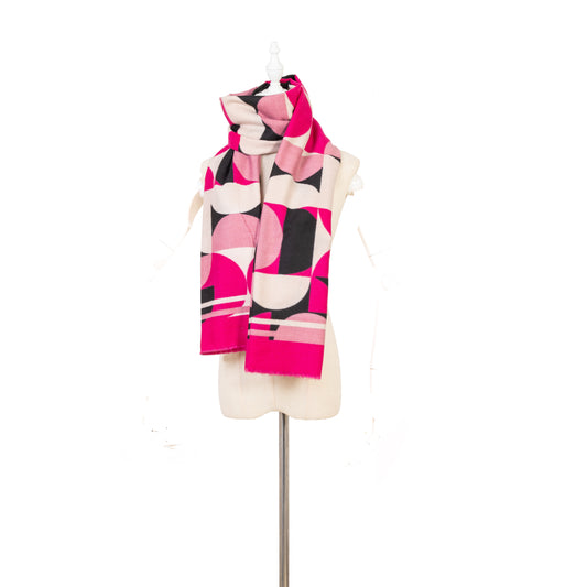 Pink Geometric Spring Scarf