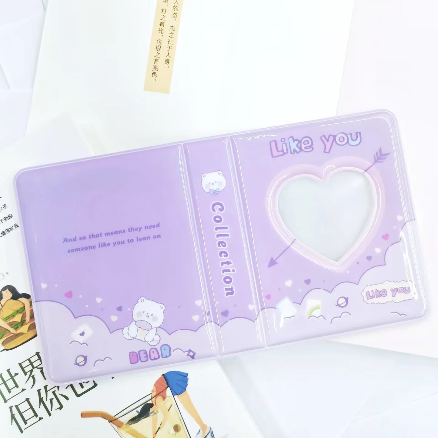 Mini Album for K-Pop Photocards with Heart Design and other models