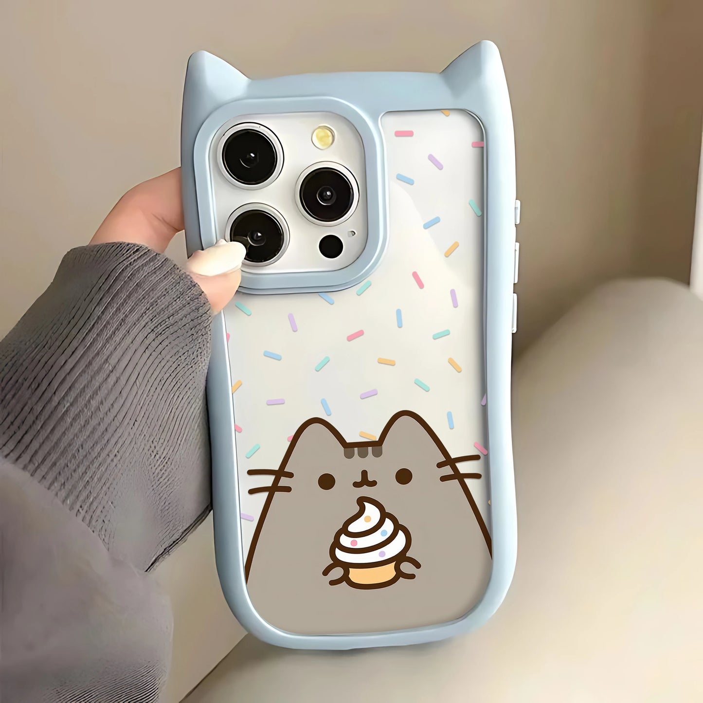 Funda de Teléfono con Dibujos Animados de Gato Pusheen – Estilo, Protección y Diversión para tu iPhone