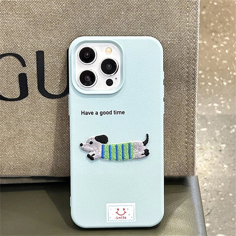 Funda para móvil- Modelo * Dachshund Litchi * Perrito