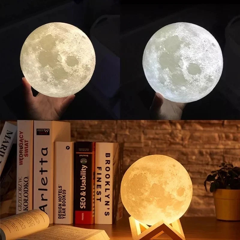 3D Full Moon Lighting Aroma Humidifier – USB Ultrasonic Essential Oil Diffuser 