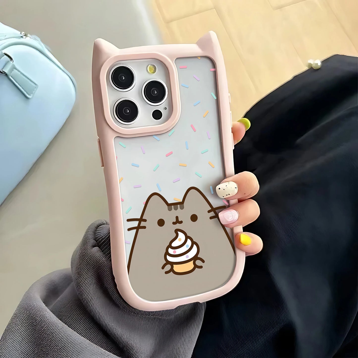 Funda de Teléfono con Dibujos Animados de Gato Pusheen – Estilo, Protección y Diversión para tu iPhone