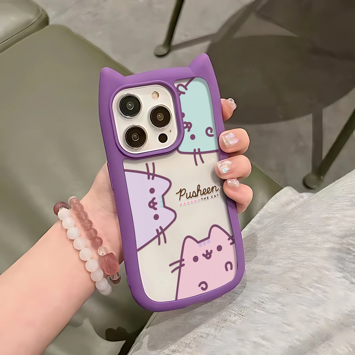 Funda de Teléfono con Dibujos Animados de Gato Pusheen – Estilo, Protección y Diversión para tu iPhone