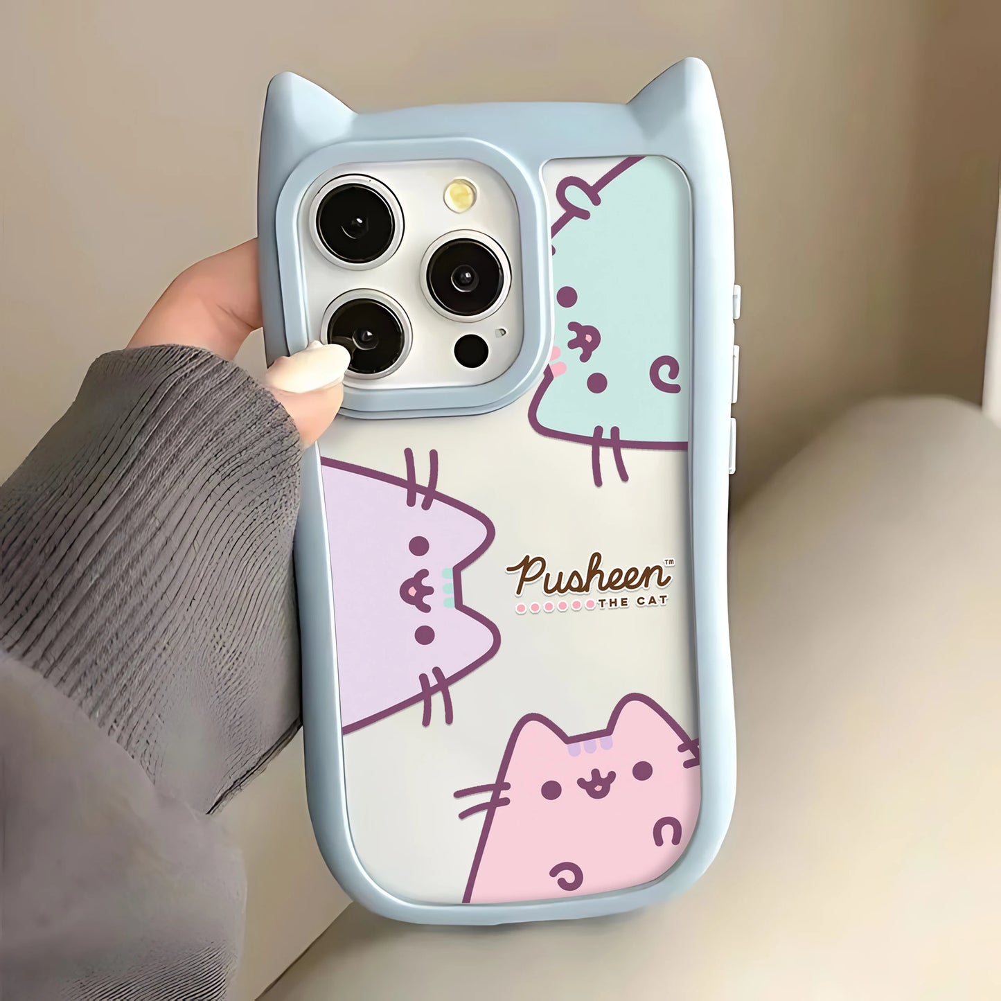 Funda de Teléfono con Dibujos Animados de Gato Pusheen – Estilo, Protección y Diversión para tu iPhone