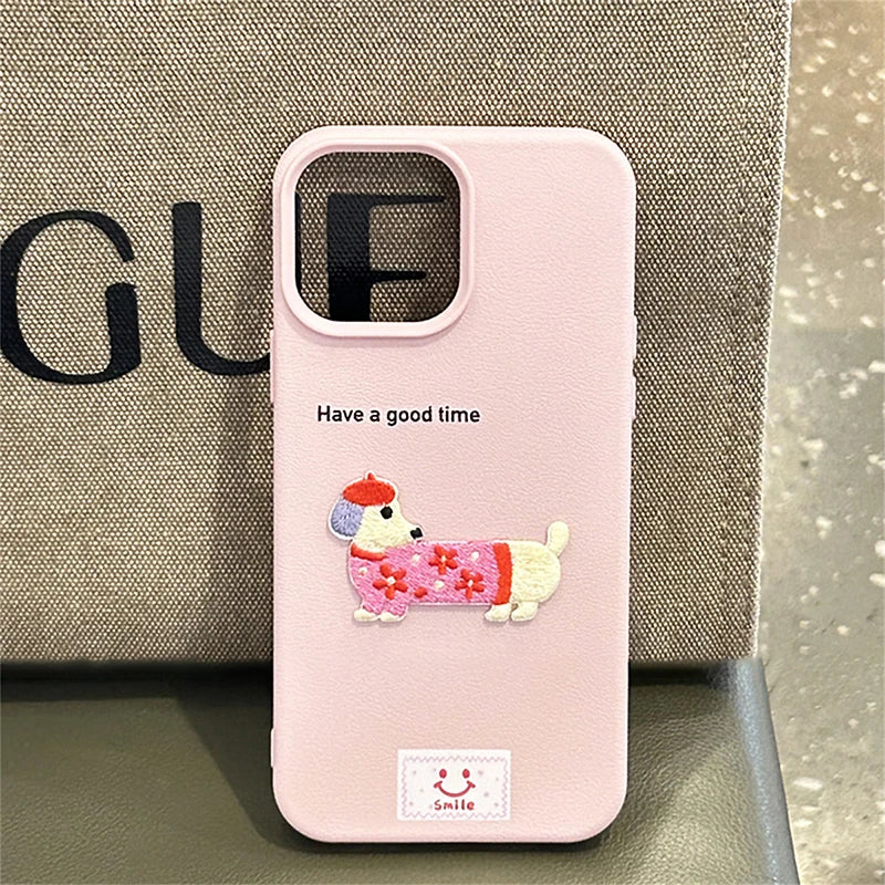 Funda para móvil- Modelo * Dachshund Litchi * Perrito