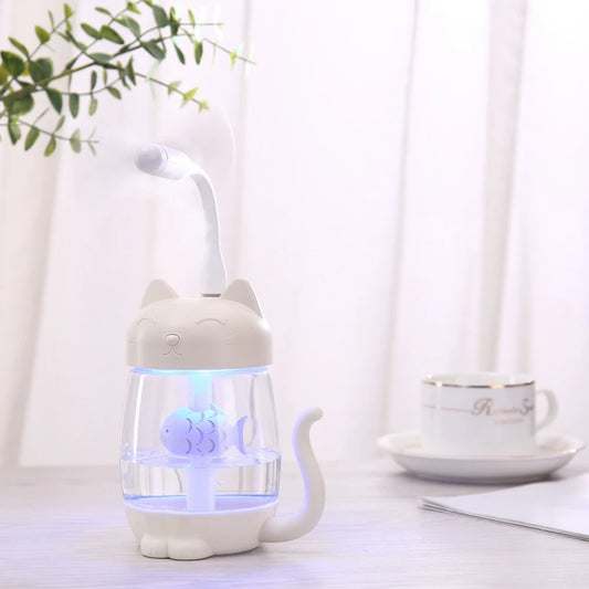 Mini Humidificador Ultrasónico Portátil 3 en 1 para Gato – Bienestar, Estilo y Funcionalidad